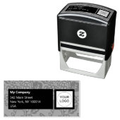 灰色と黒と鮮やか花はっきりした柄 セルフインキングスタンプ (インサイチュ)