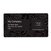 灰色と黒と鮮やか花はっきりした柄 ラベル (正面)