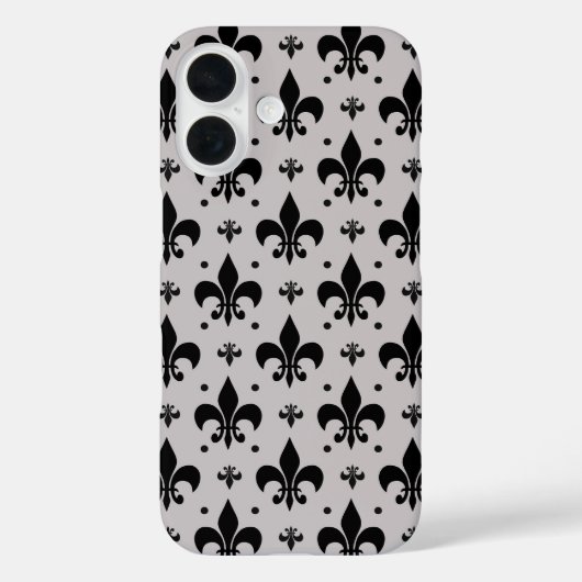 灰色と黒のアヤメ模様デザイン Case-Mate iPhoneケース (裏面)