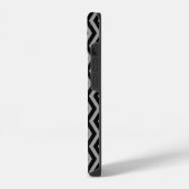 灰色と黒のダイヤモンドパターン iPhoneケース (左側面)