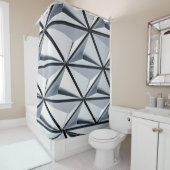 灰色と黒のデジタル壁紙 シャワーカーテン (インサイチュ)