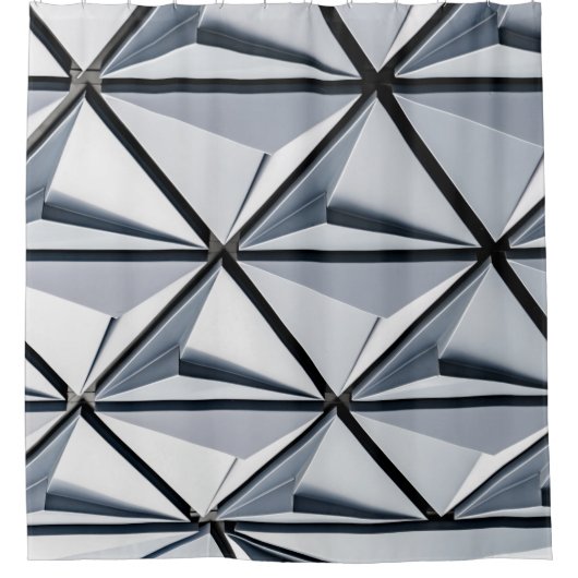 灰色と黒のデジタル壁紙 シャワーカーテン (正面)