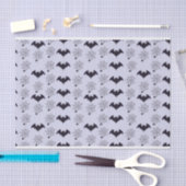 灰色と黒のハロウィーンこうもりとスパイダーウェブ 薄葉紙 (クラフト)