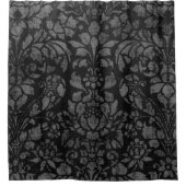 灰色と黒のヴィンテージエレガントシャワーカーテン シャワーカーテン (正面)