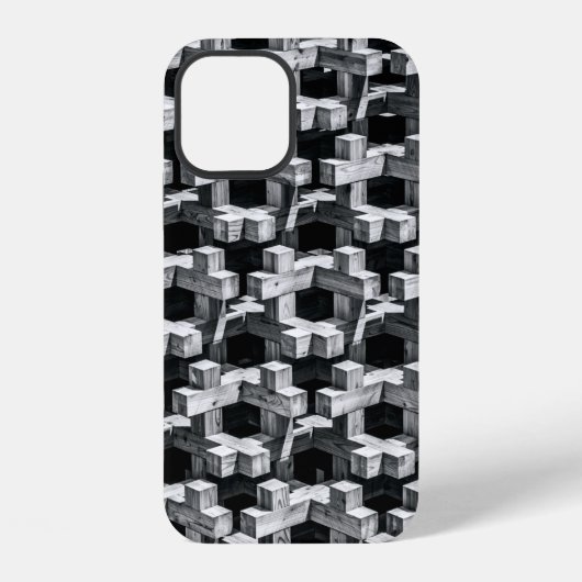 灰色と黒の十字 iPhoneケース (裏面)