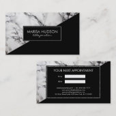 灰色と黒の大理石黒の三角形 名刺 (正面/裏面)