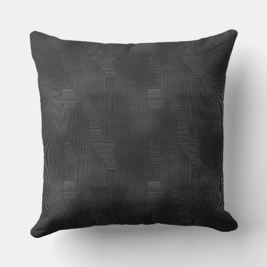 灰色と黒の模様のリブ付きテクスチャ クッション (裏面)