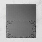 灰色と黒の渦巻きゴシッ結婚クス プレイスカード (外部開封)