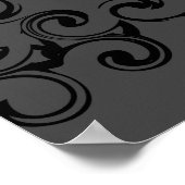 灰色と黒の渦巻きゴシッ結婚クス ポスター (角)