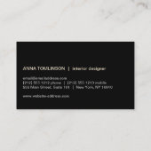 灰色と黒の蝶パターンの名刺 名刺 (裏面)