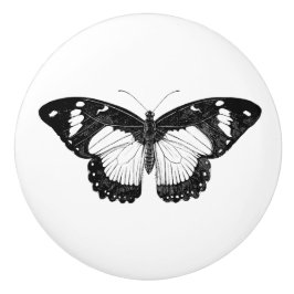 灰色と黒の蝶 セラミックノブ