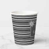 灰色と黒の黒板スタイル 紙コップ (正面)