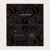 灰色と黒、鮮やか花はっきりした柄の記号 名刺 (外部フラット)