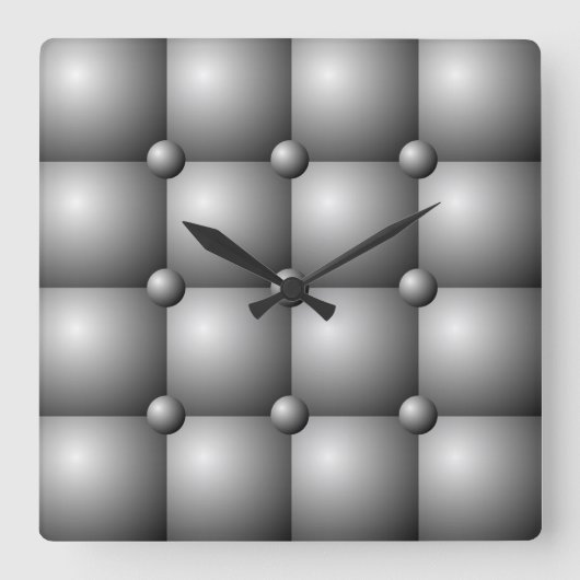 灰色によってパッドを入れられるクッションの効果の柱時計 スクエア壁時計 (正面)