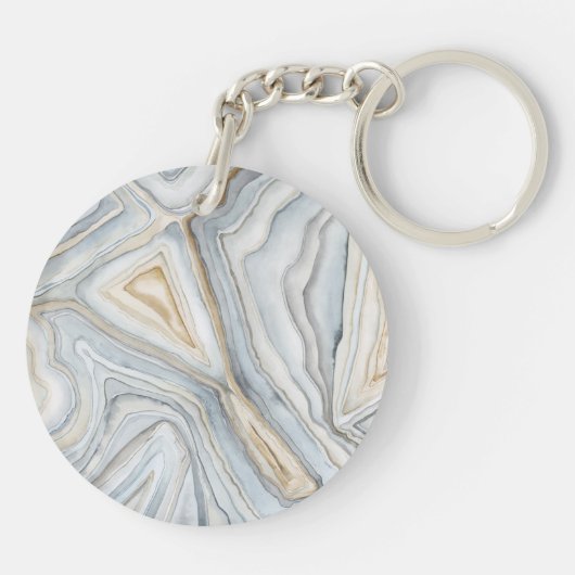 灰色によって大理石模様をつけられる抽象デザイン キーホルダー (裏面)