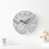 灰色によって大理石模様をつけられる抽象デザイン ラージ壁時計 (ホーム)