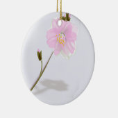 灰色にピンク色の花 セラミックオーナメント (右)