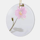 灰色にピンク色の花 セラミックオーナメント (左)