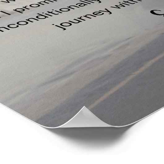 灰色に染まった結婚誓いのカスタム結婚式の写真 ポスター (角)