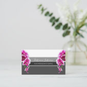 灰色に美しい紫のピンクの蘭 名刺 (スタンド正面)