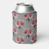 灰色に赤い花 缶クーラー (缶裏面)