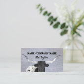 灰色に長い牛の田舎国 名刺 (スタンド正面)