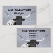 灰色に長い牛の田舎国 名刺 (正面/裏面)