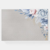 灰色に青とピンクの結婚花 ゲストブック (裏面)