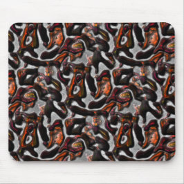 灰色に風変わり刻まれたサンゴの組織に赤く染まった マウスパッド