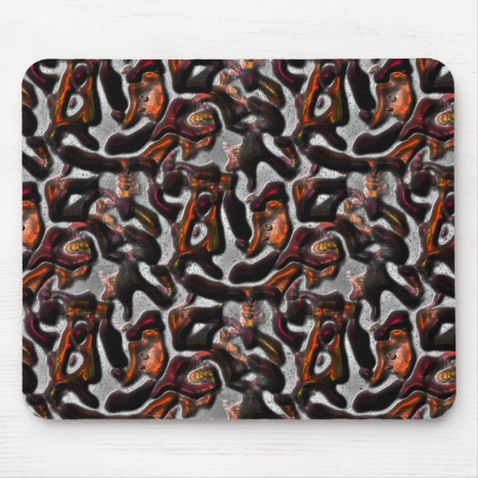灰色に風変わり刻まれたサンゴの組織に赤く染まった マウスパッド (正面)