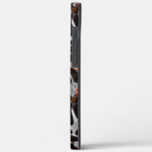 灰色に風変わり刻まれたサンゴの組織に赤く染まった Case-Mate iPhoneケース (裏面 / 左)