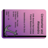 灰色のいかりピンクから紫のステートルームドアマーカー マグネット (横)