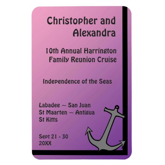 灰色のいかりピンクから紫のステートルームドアマーカー マグネット (縦)