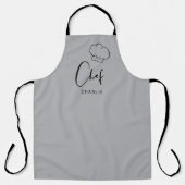 灰色のかわいい帽子とスクリプパーソナライズされたトシェフのエプロン エプロン (正面)