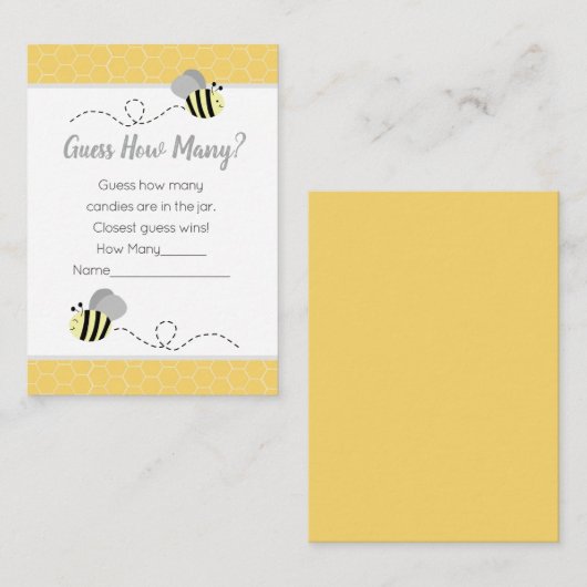 灰色ののまわりに赤ちゃんシャワーゲームの数を推測 エンクロージャーカード (正面/裏面)