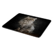 灰色のふわふわ猫 カッティングボード (角)