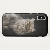 灰色のふわふわ猫 Case-Mate iPhoneケース (裏面(横))
