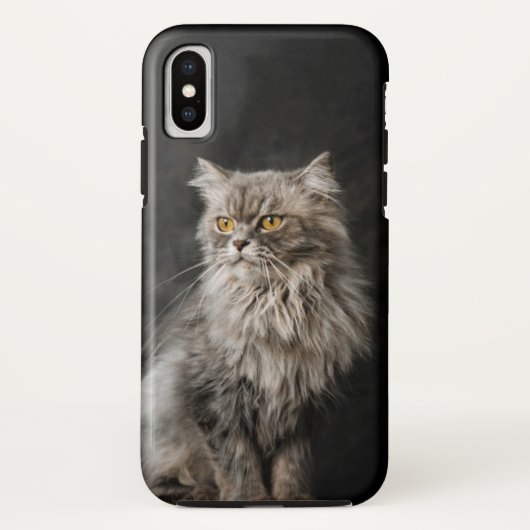 灰色のふわふわ猫 Case-Mate iPhoneケース (裏面)