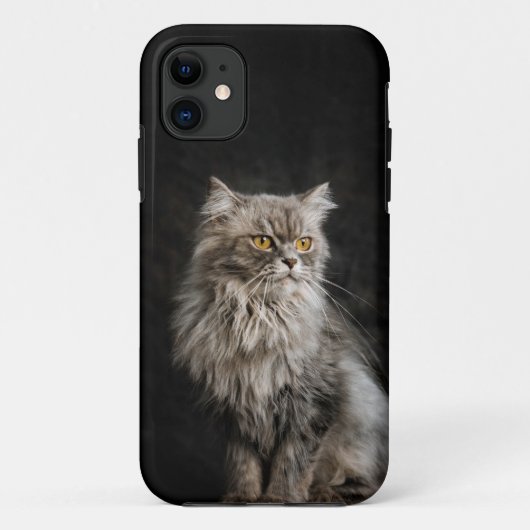 灰色のふわふわ猫 Case-Mate iPhoneケース (裏面)