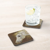 灰色のアラビアの馬(鍋の頭部のキャンバスの油 コースター (右側)