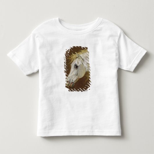 灰色のアラビアの馬(鍋の頭部のキャンバスの油 トドラーTシャツ (正面)