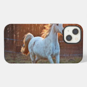 灰色のアラブ馬 iPhoneケース (裏面横)