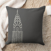灰色のアールデコのクライスラの建物の装飾用クッション クッション (ブランケット)