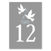 灰色のイベントのテーブル数を結婚している白い鳩の鳥 テーブルナンバー (正面)