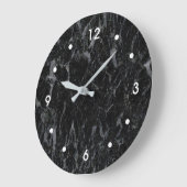 灰色のイメージの白数と張りめぐらされる黒い大理石 ラージ壁時計 (傾斜)