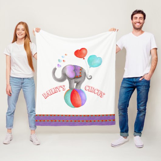 灰色のウィムジー象の水の色のサーカス名 フリースブランケット (インサイチュ)