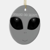 灰色のエイリアンの目のクリスマス装飾品 セラミックオーナメント (右)