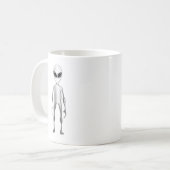 灰色のエイリアン コーヒーマグカップ (正面左)