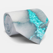 灰色のエレガントティール(緑がかった色)大理石テクスチャ ネクタイ (ロール)