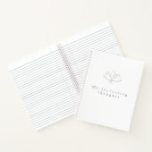 灰色のエレガントハスの花のジャーナリング思考 ノートブック (内部)